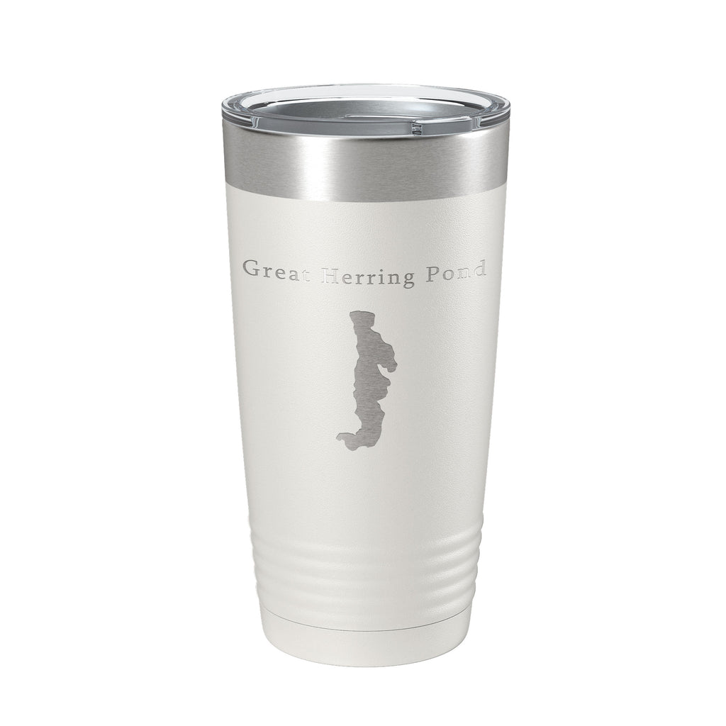 Great Herring Pond Tumbler Lake Map Travel Mug Insulated Laser Engraved Coffee Cup Massachusetts 20 oz