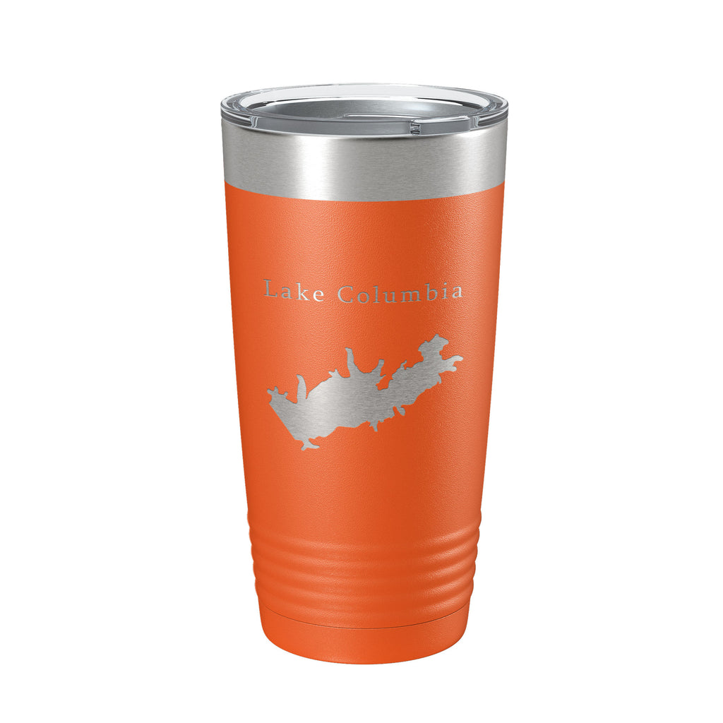 Lake Columbia Map Tumbler Travel Mug Insulated Laser Engraved Coffee Cup Arkansas 20 oz