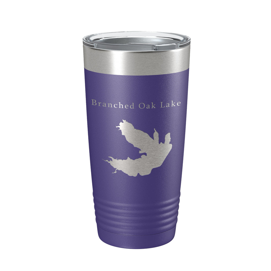 Branched Oak Lake Map Tumbler Travel Mug Insulated Laser Engraved Coffee Cup Nebraska 20 oz