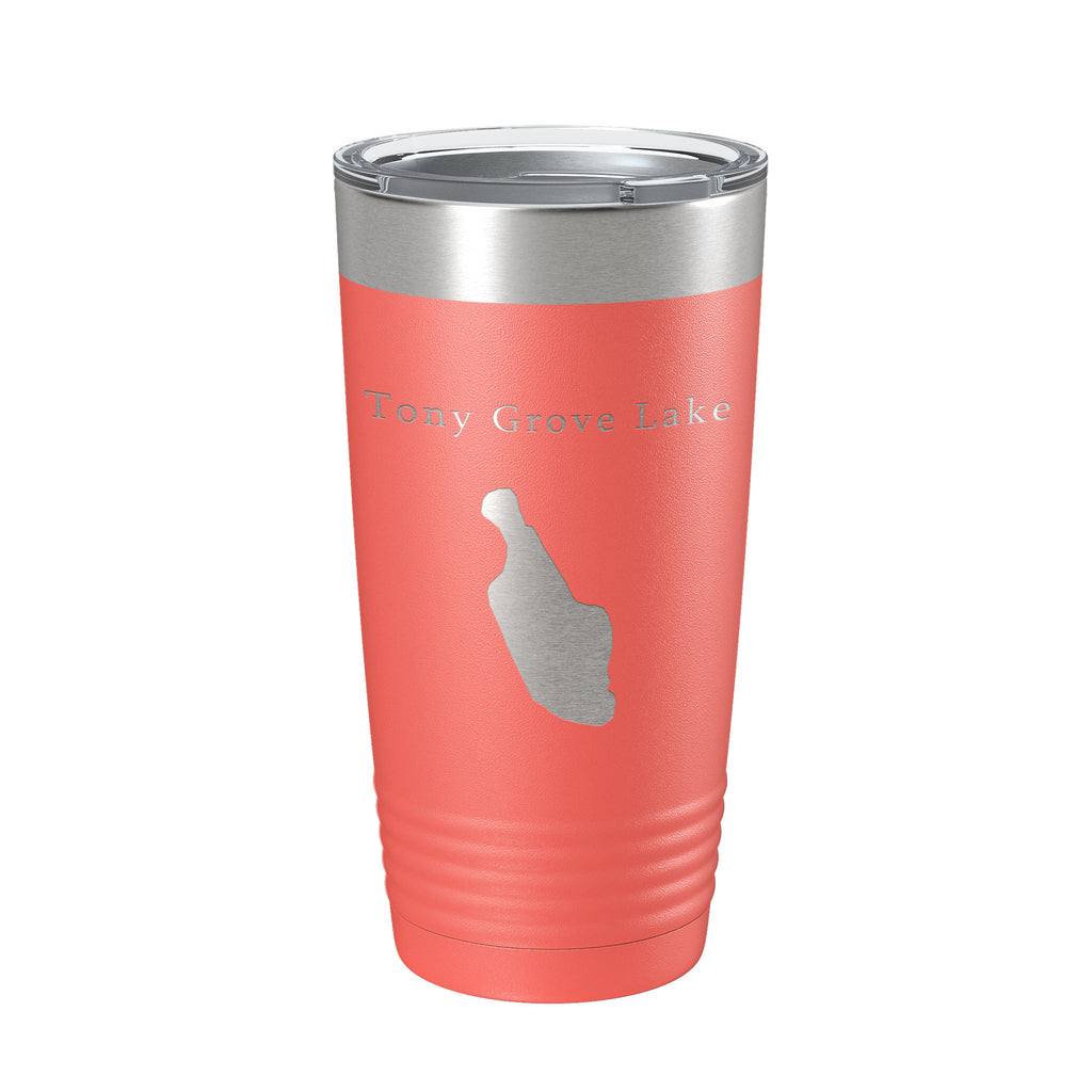 Tony Grove Lake Map Tumbler Travel Mug Insulated Laser Engraved Coffee Cup Utah 20 oz