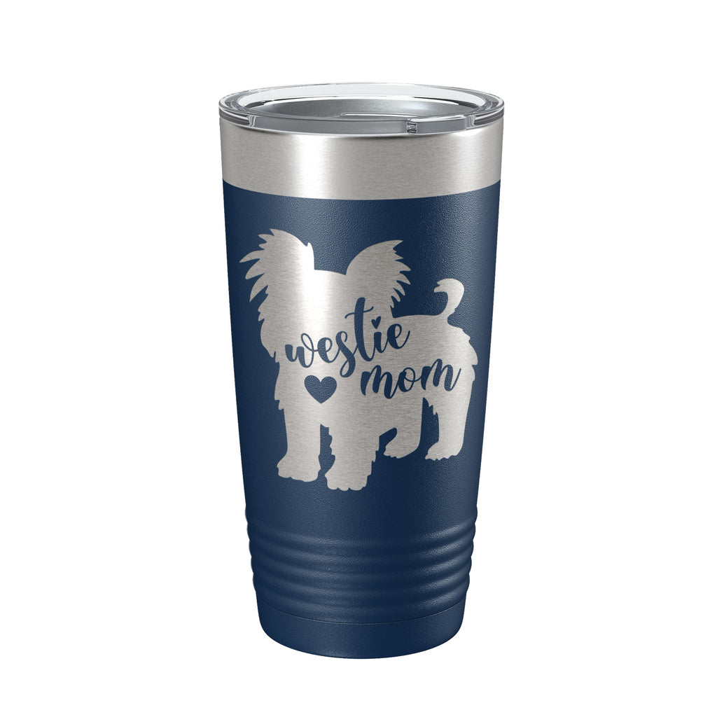 Westie Dog Mom Tumbler West Highland White Terrier Travel Mug Gift Insulated Laser Engraved Coffee Cup 20 oz