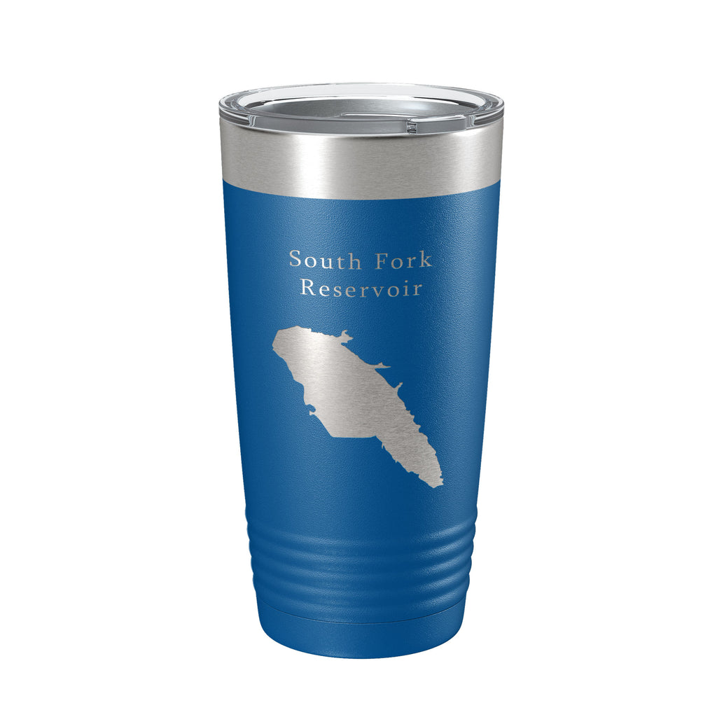 South Fork Reservoir Tumbler Lake Map Travel Mug Insulated Laser Engraved Coffee Cup Nevada 20 oz