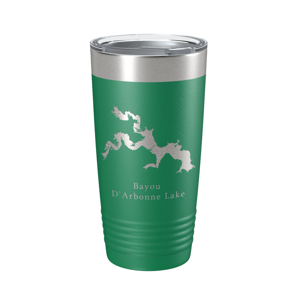 Bayou D'Arbonne Lake Map Tumbler Travel Mug Insulated Laser Engraved Coffee Cup Louisiana 20 oz