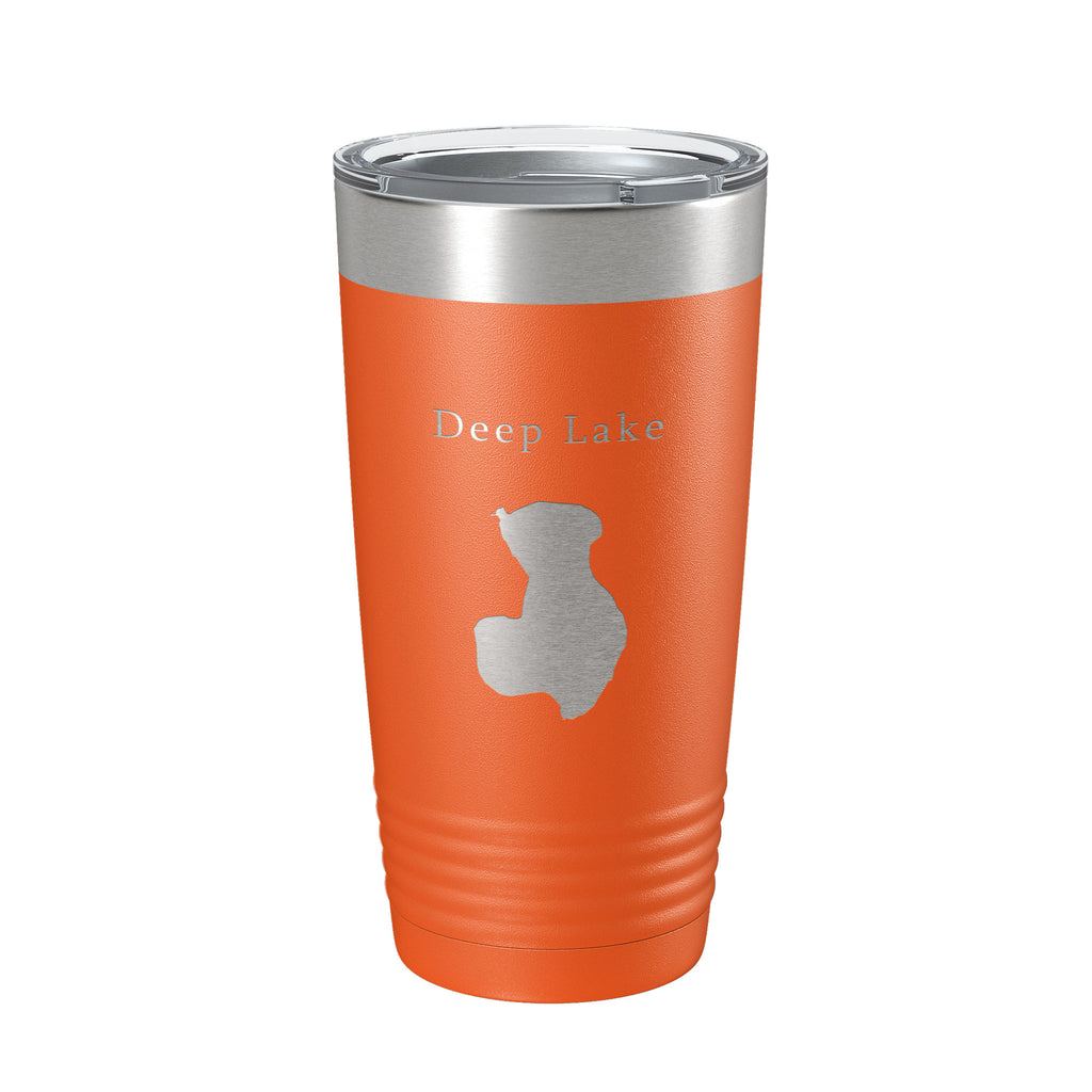 Deep Lake Map Tumbler Travel Mug Insulated Laser Engraved Coffee Cup Illinois 20 oz