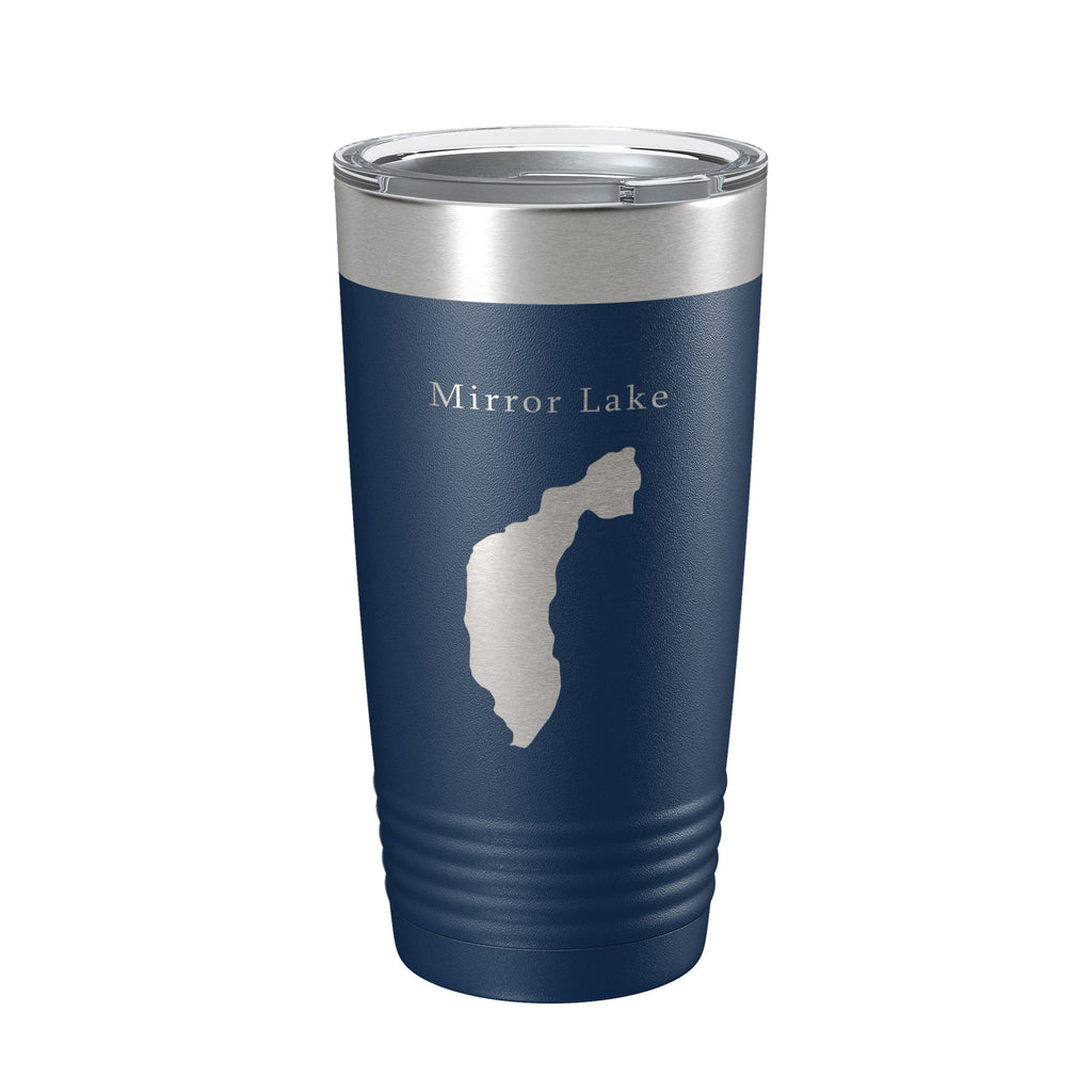 Mirror Lake Map Tumbler Travel Mug Insulated Laser Engraved Coffee Cup New York 20 oz