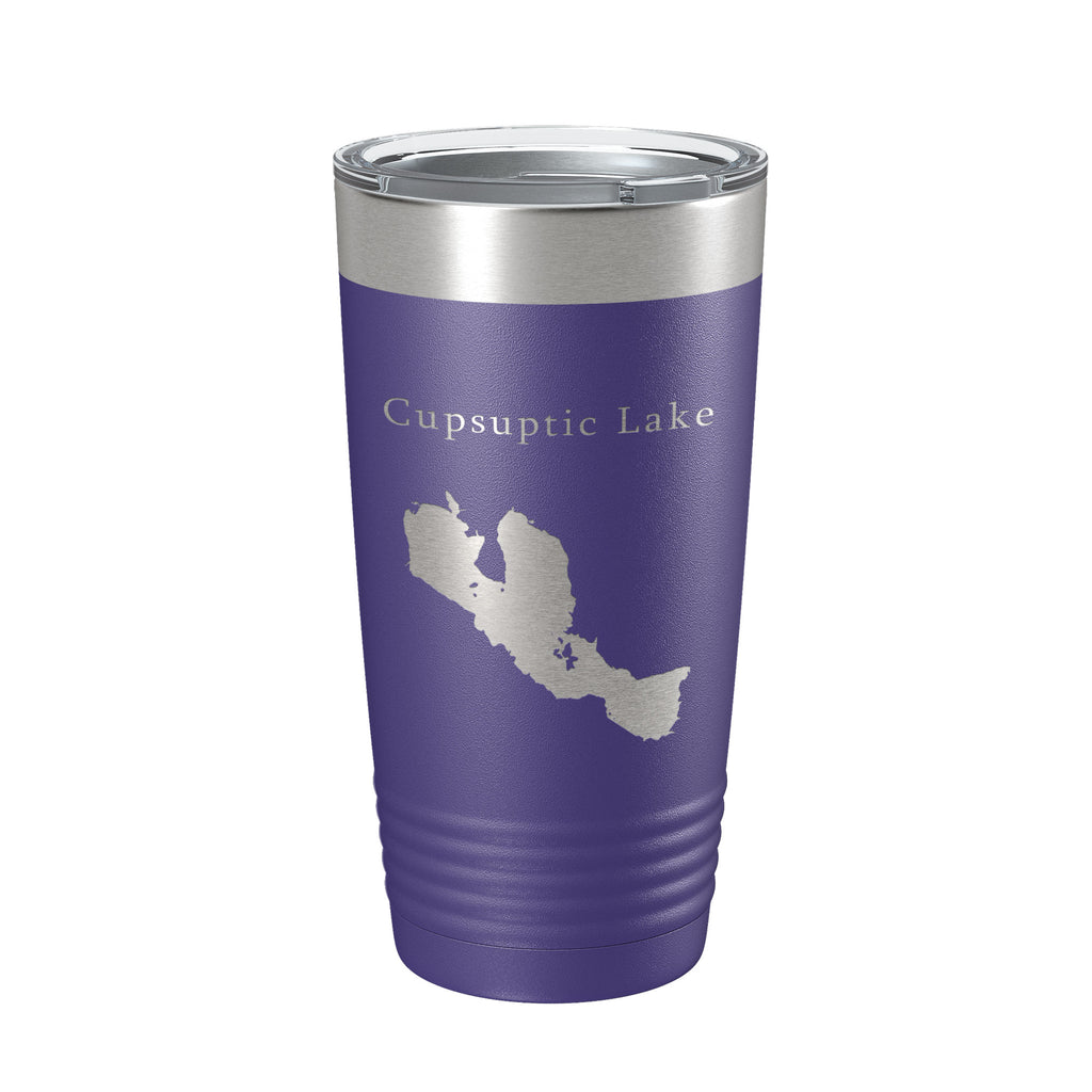 Cupsuptic Lake Map Tumbler Travel Mug Insulated Laser Engraved Coffee Cup Maine 20 oz