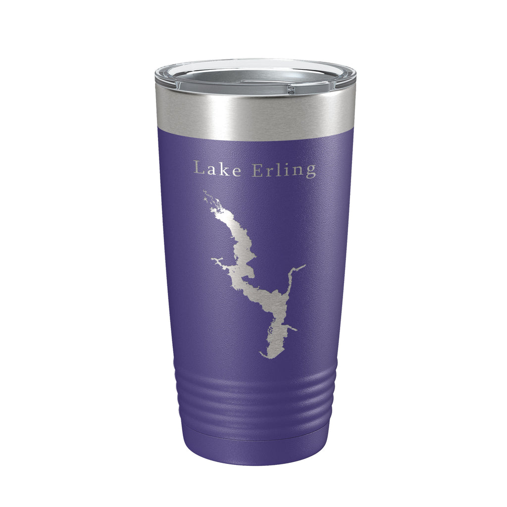 Lake Erling Map Tumbler Travel Mug Insulated Laser Engraved Coffee Cup Arkansas 20 oz