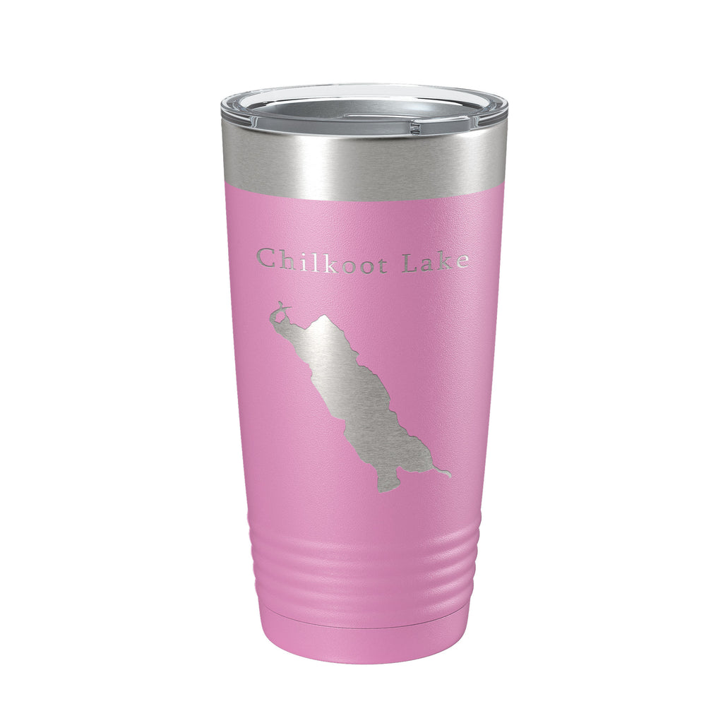 Chilkoot Lake Map Tumbler Travel Mug Insulated Laser Engraved Coffee Cup Alaska 20 oz