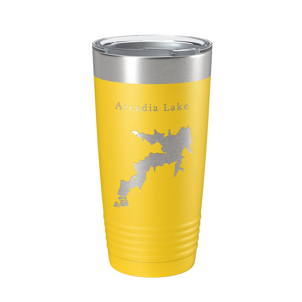 Arcadia Lake Map Tumbler Travel Mug Insulated Laser Engraved Coffee Cup Oklahoma 20 oz