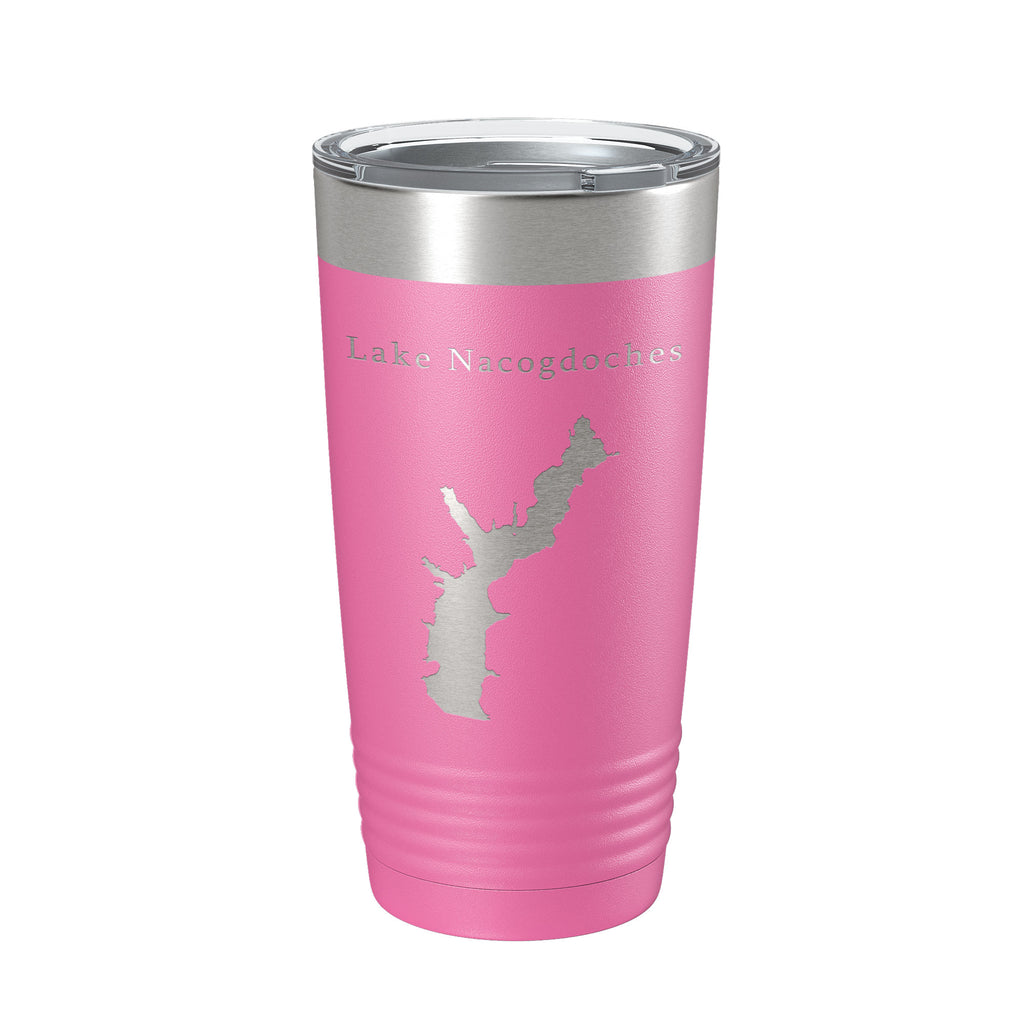 Lake Nacogdoches Map Tumbler Travel Mug Insulated Laser Engraved Coffee Cup Texas 20 oz