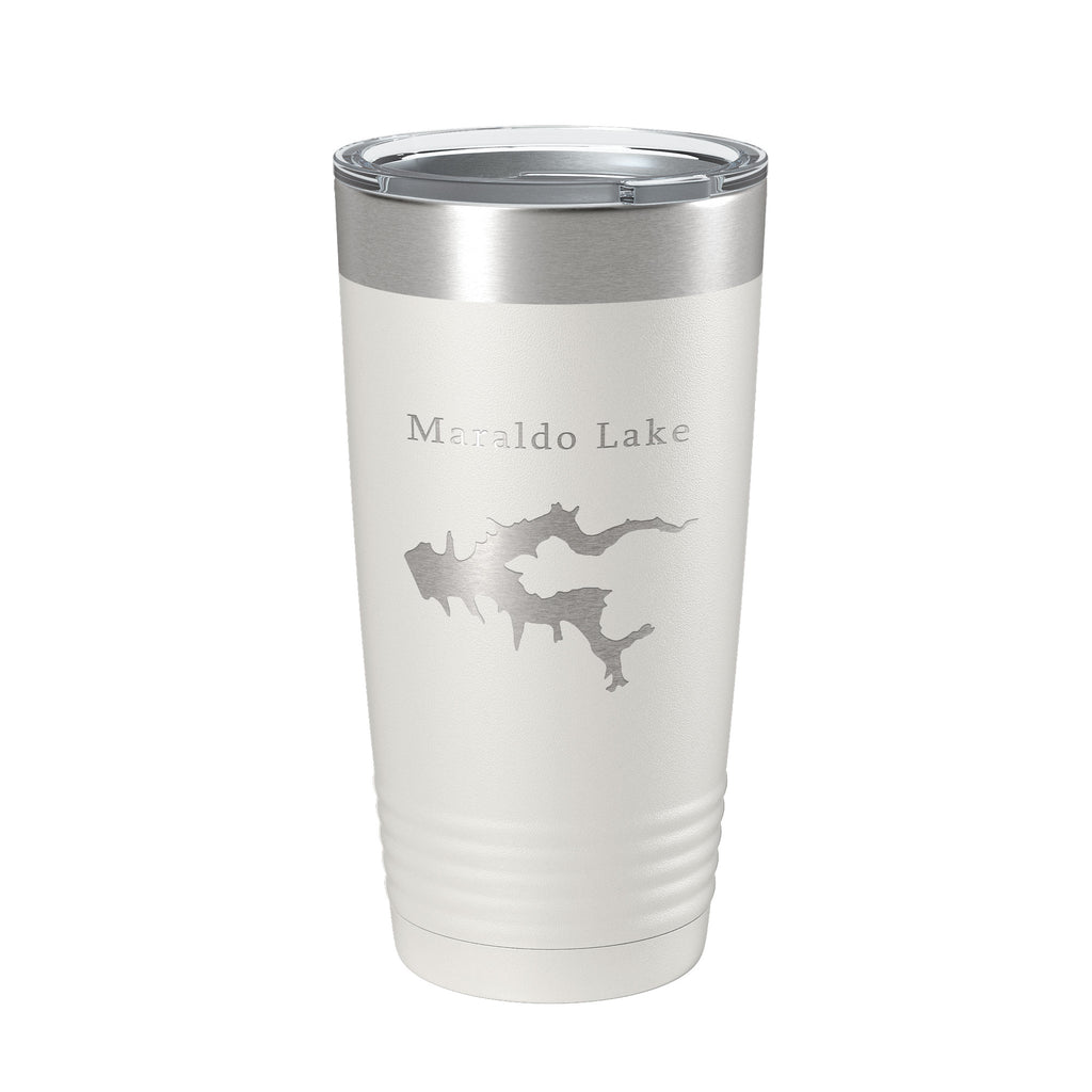 Maraldo Lake Map Tumbler Travel Mug Insulated Laser Engraved Coffee Cup Illinois 20 oz