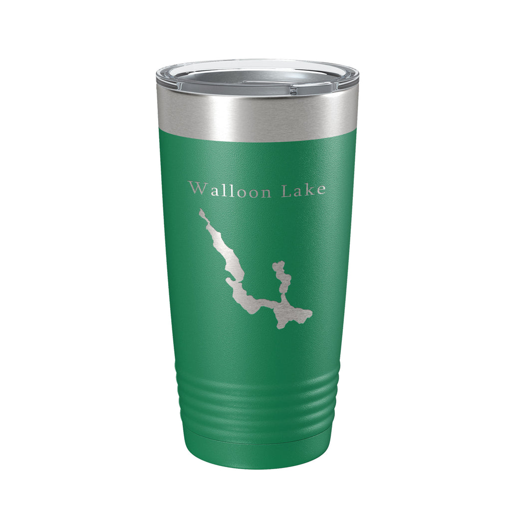 Walloon Lake Map Tumbler Travel Mug Insulated Laser Engraved Coffee Cup Michigan 20 oz