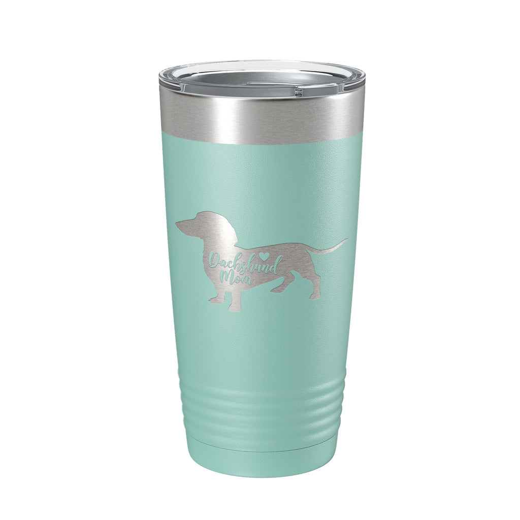 Dachshund Mom Tumbler Dog Travel Mug Gift Insulated Laser Engraved Coffee Cup 20 oz