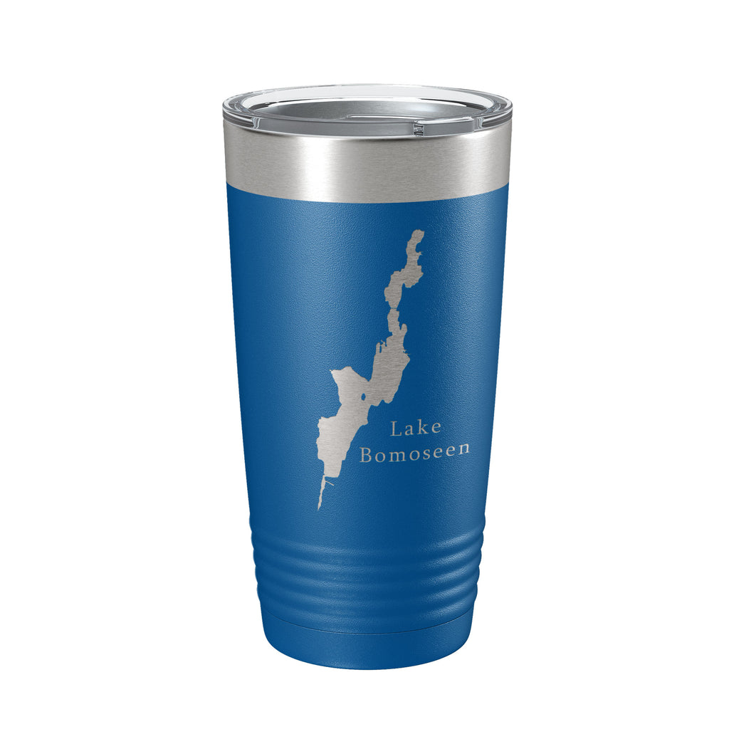 Lake Bomoseen Map Tumbler Travel Mug Insulated Laser Engraved Coffee Cup Vermont 20 oz