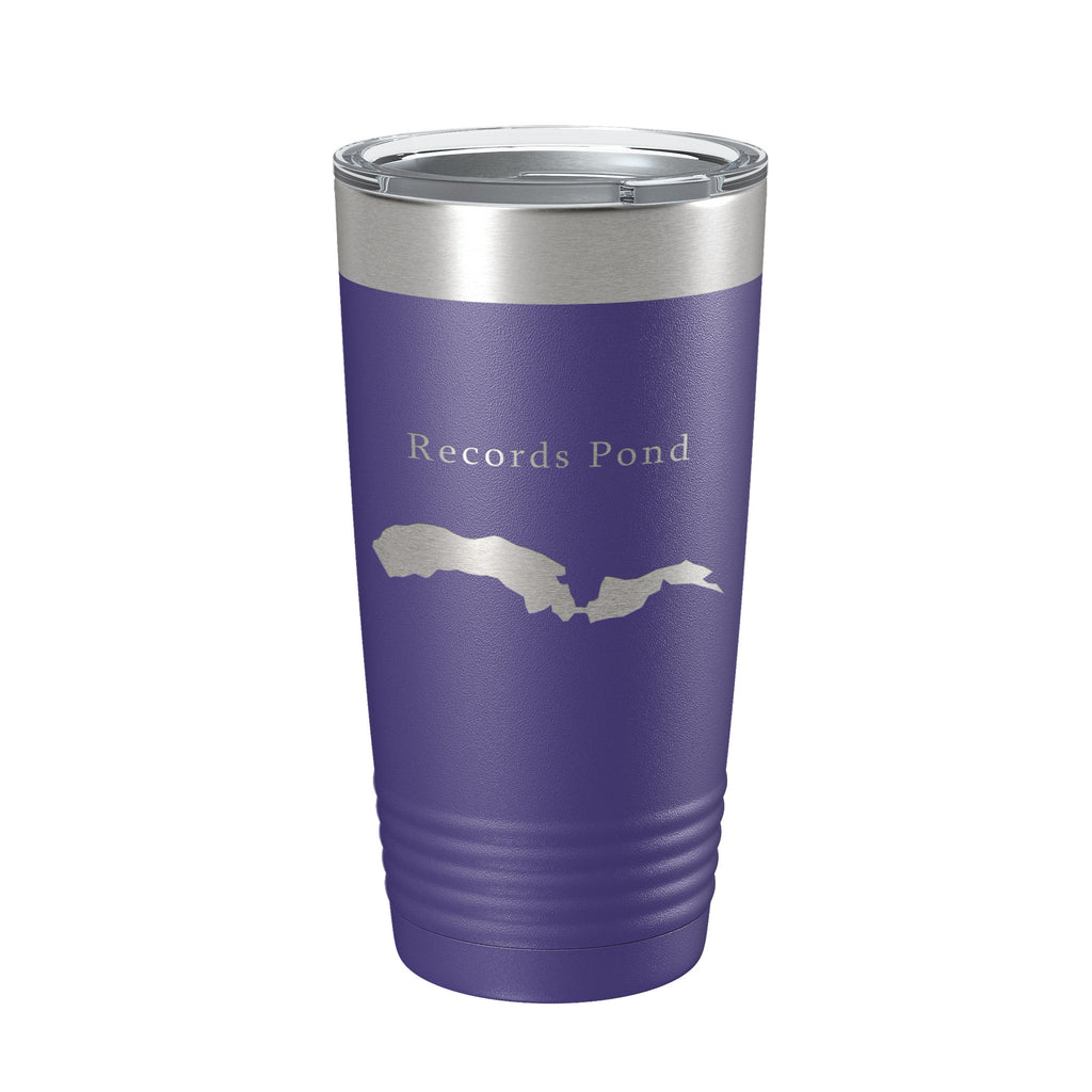 Records Pond Tumbler Lake Map Travel Mug Insulated Laser Engraved Coffee Cup Delaware 20 oz