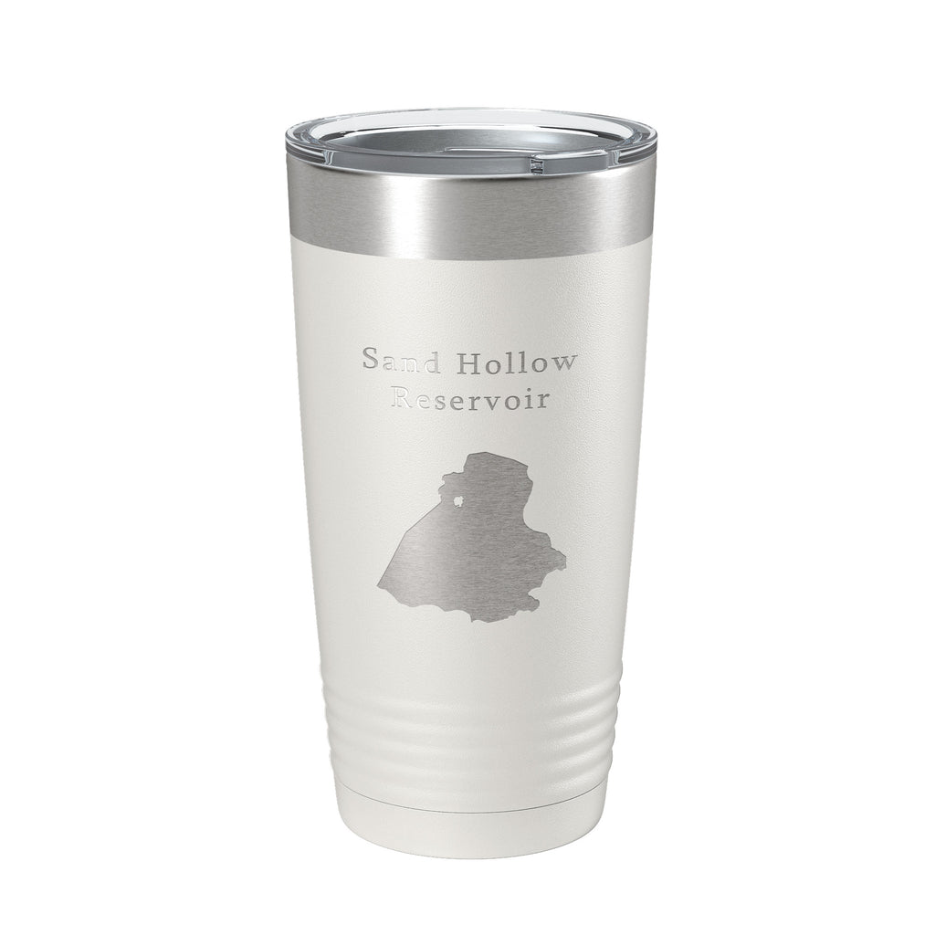 Sand Hollow Reservoir Tumbler Lake Map Travel Mug Insulated Laser Engraved Coffee Cup Utah 20 oz