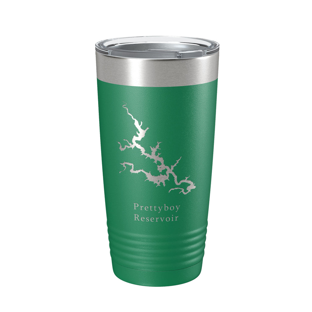 Prettyboy Reservoir Tumbler Lake Map Travel Mug Insulated Laser Engraved Coffee Cup Maryland 20 oz