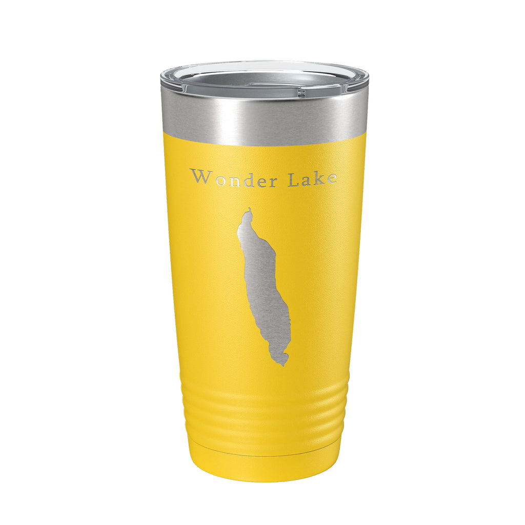 Wonder Lake Map Tumbler Travel Mug Insulated Laser Engraved Coffee Cup Alaska 20 oz