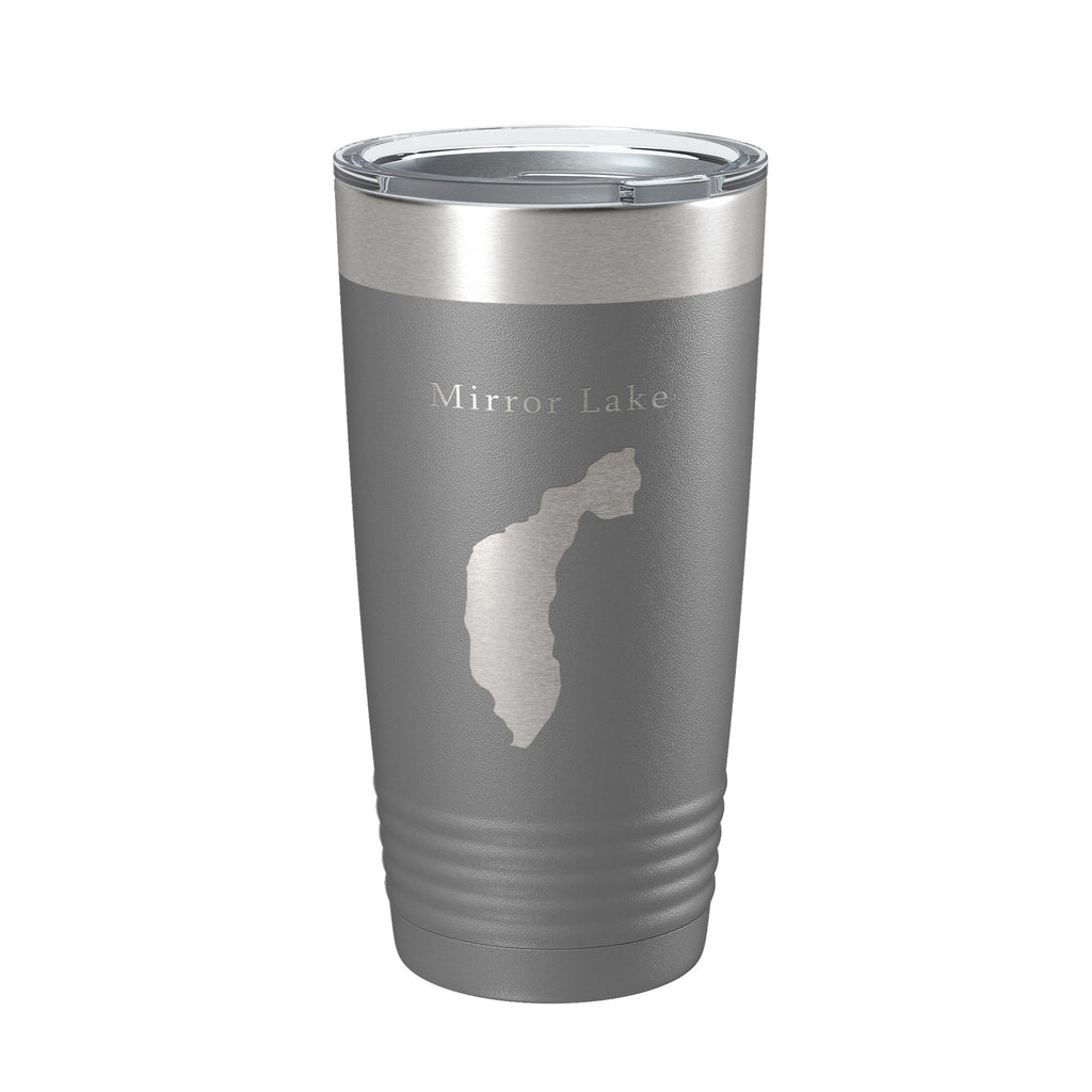 Mirror Lake Map Tumbler Travel Mug Insulated Laser Engraved Coffee Cup New York 20 oz