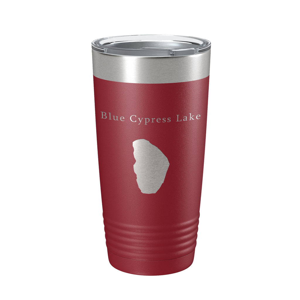 Blue Cypress Lake Map Tumbler Travel Mug Insulated Laser Engraved Coffee Cup Florida 20 oz