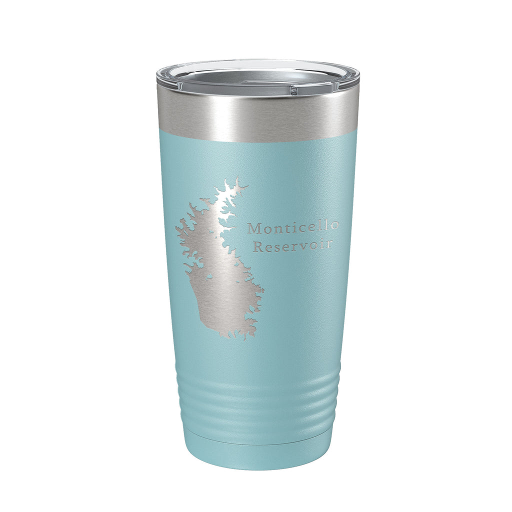 Monticello Reservoir Tumbler Lake Map Travel Mug Insulated Laser Engraved Coffee Cup South Carolina 20 oz