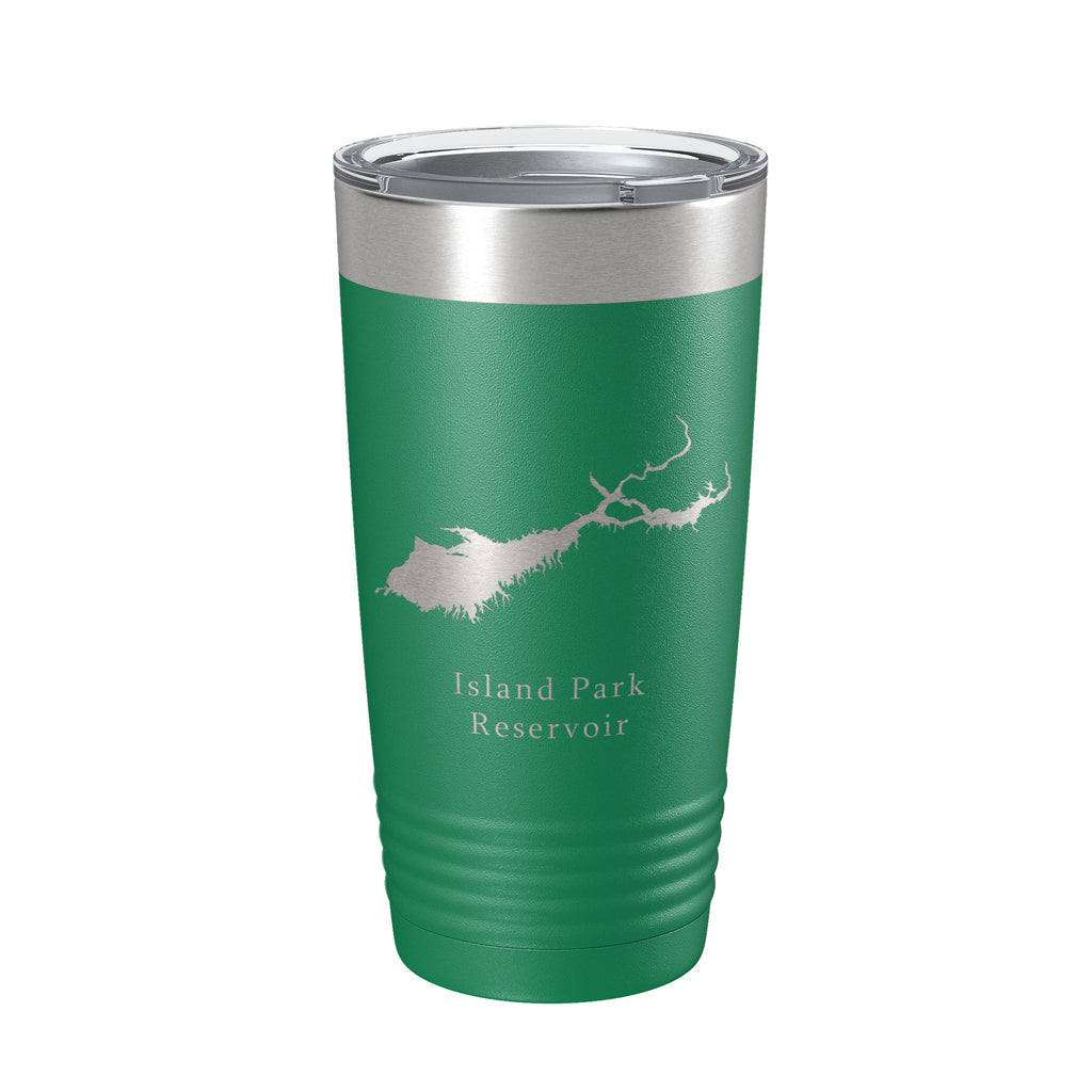 Island Park Reservoir Tumbler Lake Map Travel Mug Insulated Laser Engraved Coffee Cup Idaho 20 oz