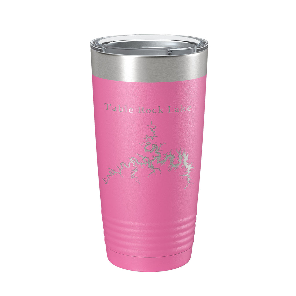 Table Rock Lake Map Tumbler Travel Mug Insulated Laser Engraved Coffee Cup Arkansas Missouri 20 oz