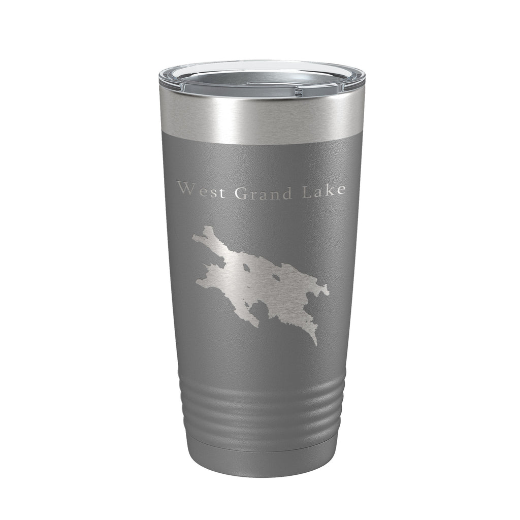 West Grand Lake Map Tumbler Travel Mug Insulated Laser Engraved Coffee Cup Maine 20 oz