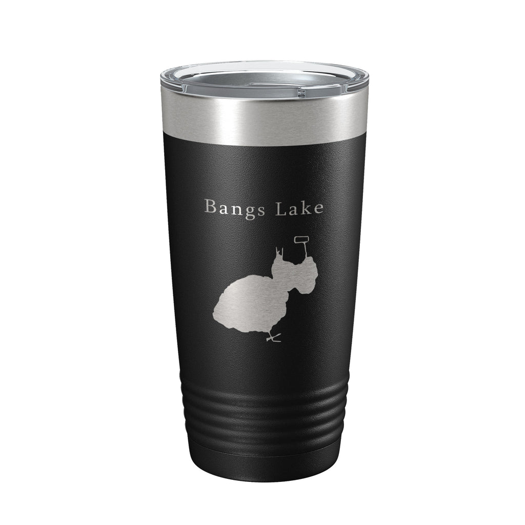 Bangs Lake Map Tumbler Travel Mug Insulated Laser Engraved Coffee Cup Illinois 20 oz