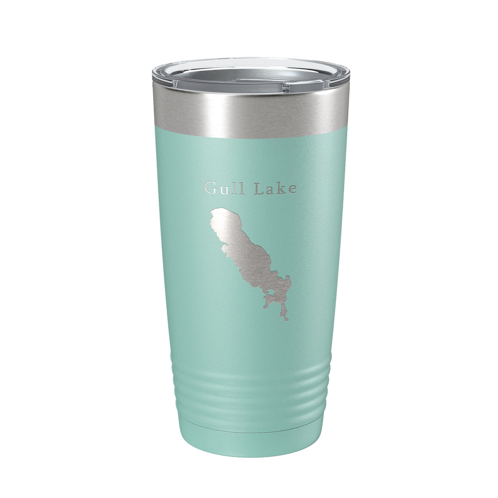 Gull Lake Map Tumbler Travel Mug Insulated Laser Engraved Coffee Cup Michigan 20 oz