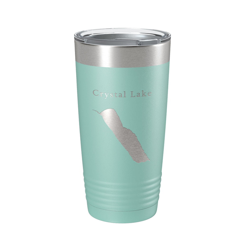 Crystal Lake Map Tumbler Travel Mug Insulated Laser Engraved Coffee Cup Vermont 20 oz