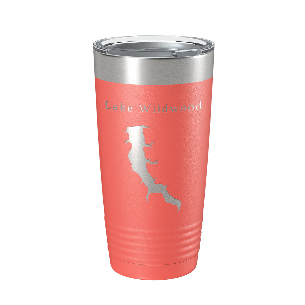 Lake Wildwood Map Tumbler Travel Mug Insulated Laser Engraved Coffee Cup Illinois 20 oz