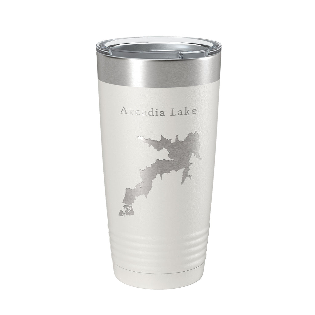 Arcadia Lake Map Tumbler Travel Mug Insulated Laser Engraved Coffee Cup Oklahoma 20 oz