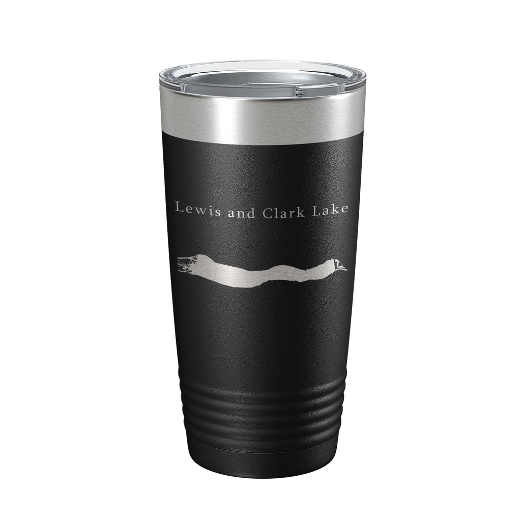 Lewis and Clark Lake Map Tumbler Travel Mug Insulated Laser Engraved Coffee Cup Nebraska South Dakota 20 oz