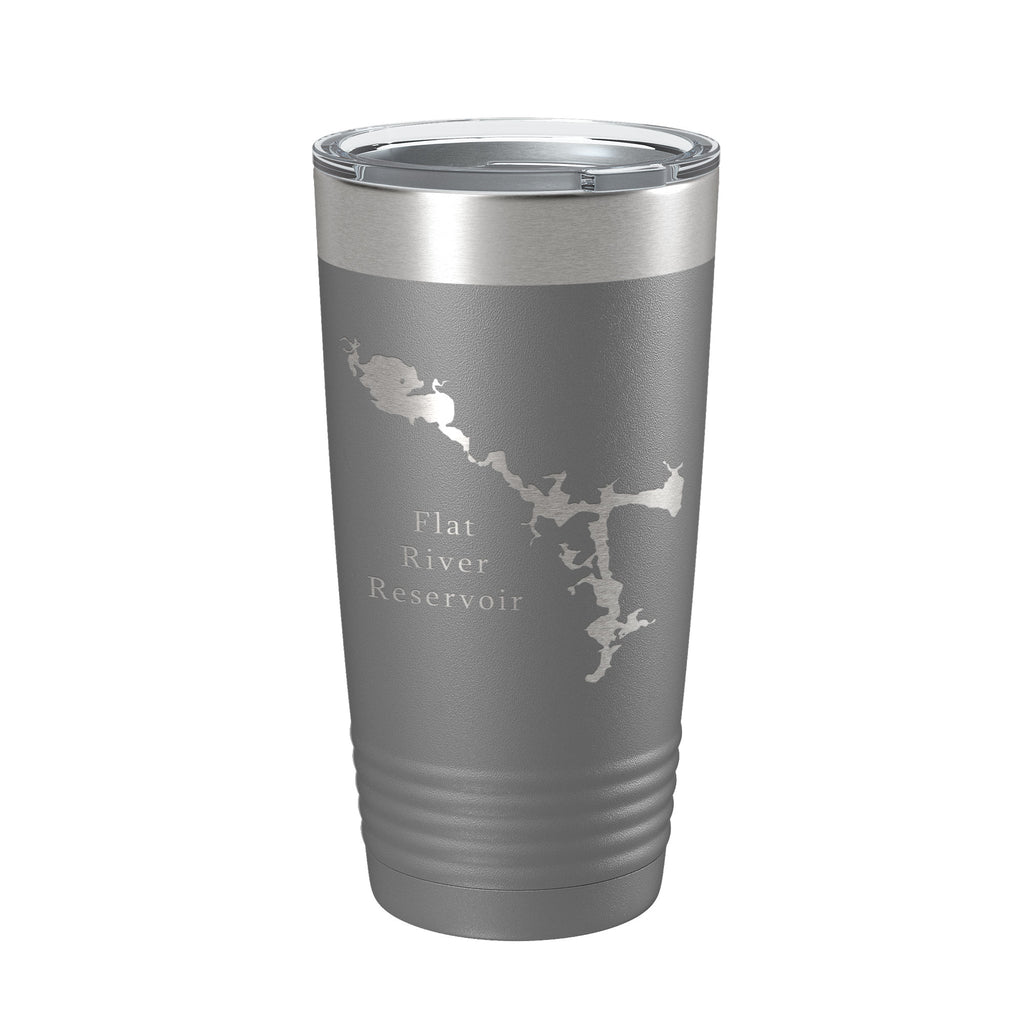 Flat River Reservoir Tumbler Lake Map Travel Mug Insulated Laser Engraved Coffee Cup Rhode Island 20 oz