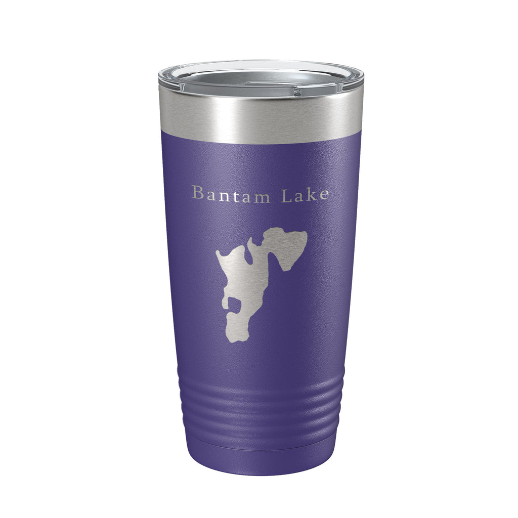 Bantam Lake Map Tumbler Travel Mug Insulated Laser Engraved Coffee Cup Connecticut 20 oz