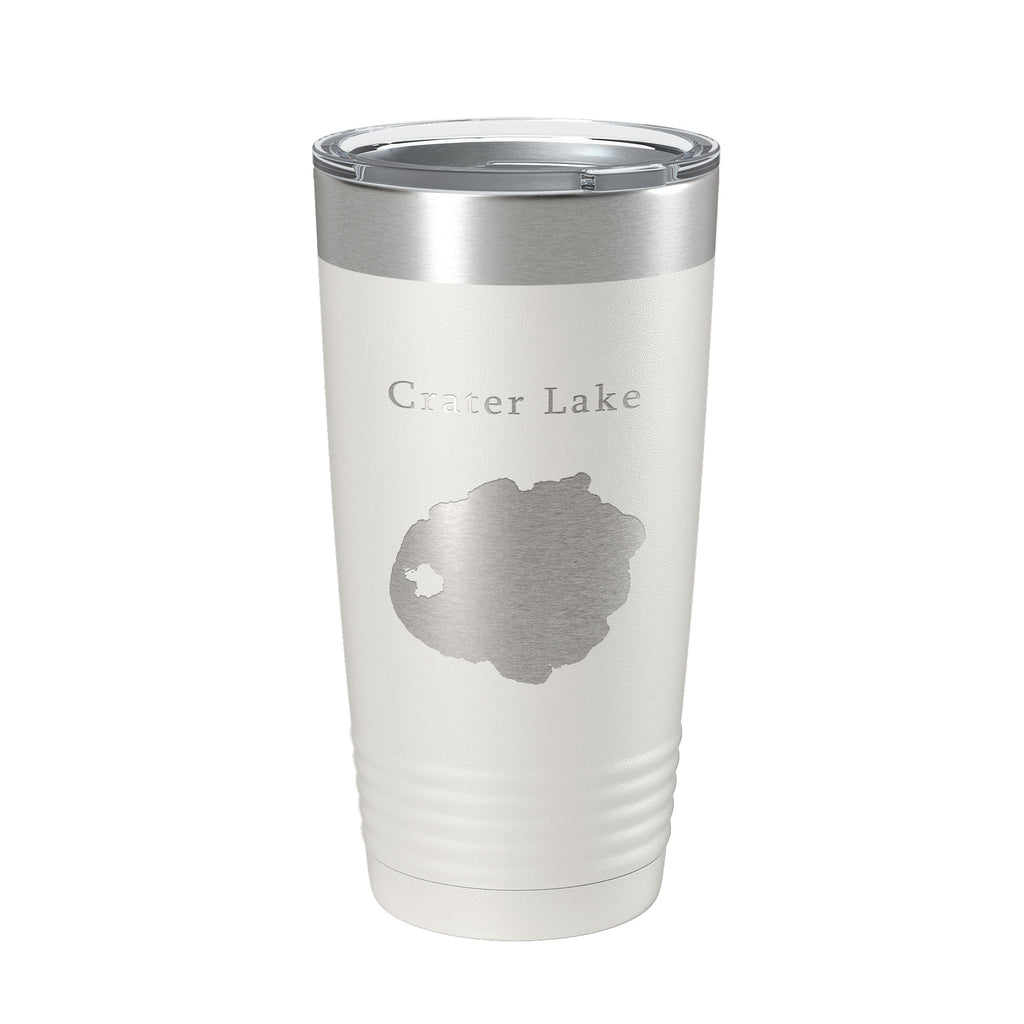 Crater Lake Map Tumbler Travel Mug Insulated Laser Engraved Coffee Cup Oregon 20 oz