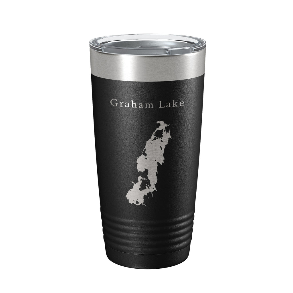 Graham Lake Map Tumbler Travel Mug Insulated Laser Engraved Coffee Cup Maine 20 oz