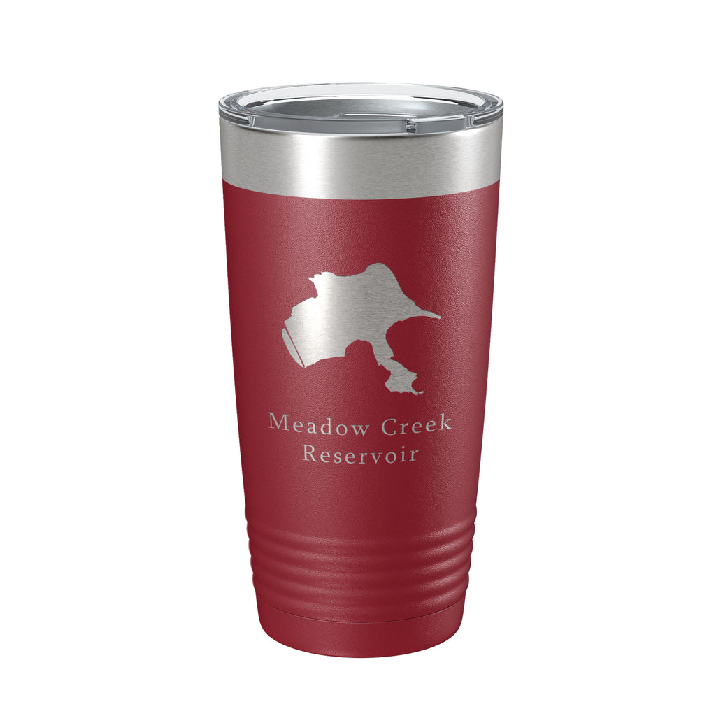 Meadow Creek Reservoir Tumbler Lake Map Travel Mug Insulated Laser Engraved Coffee Cup Colorado 20 oz