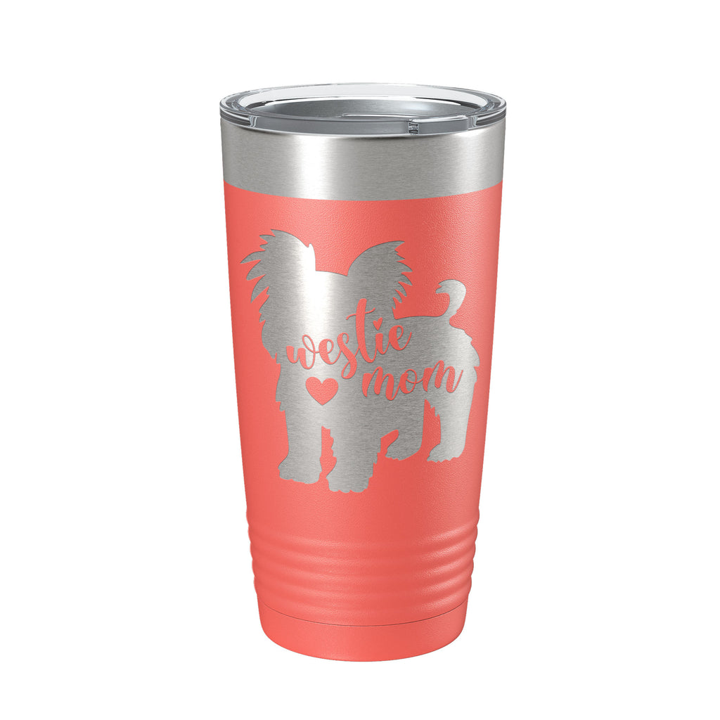 Westie Dog Mom Tumbler West Highland White Terrier Travel Mug Gift Insulated Laser Engraved Coffee Cup 20 oz