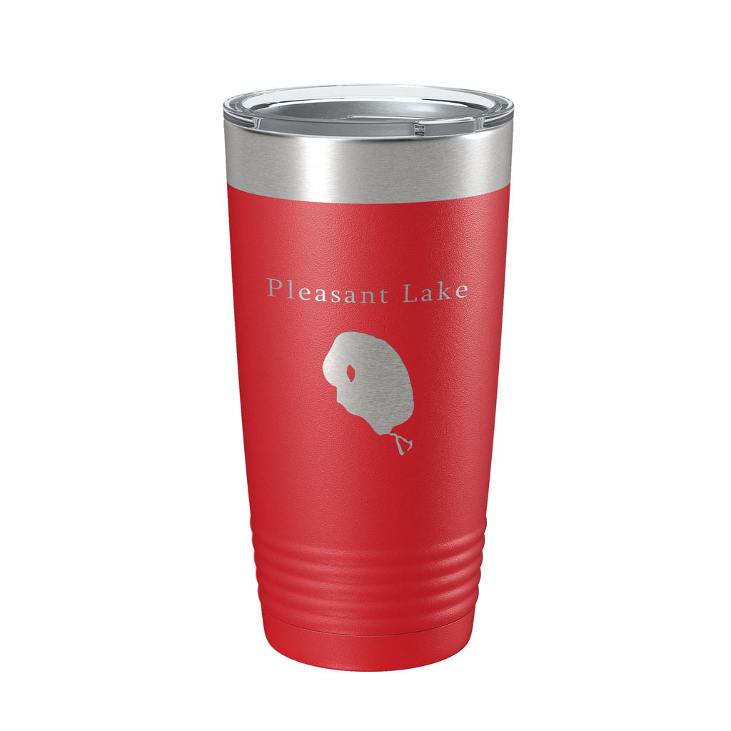 Pleasant Lake Map Tumbler Travel Mug Insulated Laser Engraved Coffee Cup Michigan 20 oz