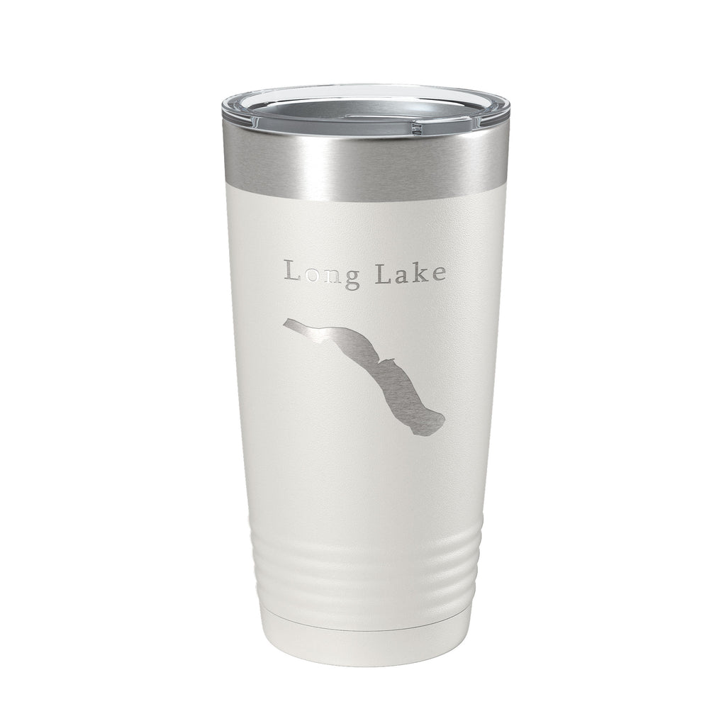 Long Lake Map Tumbler Travel Mug Insulated Laser Engraved Coffee Cup Cheboygan County Michigan 20 oz