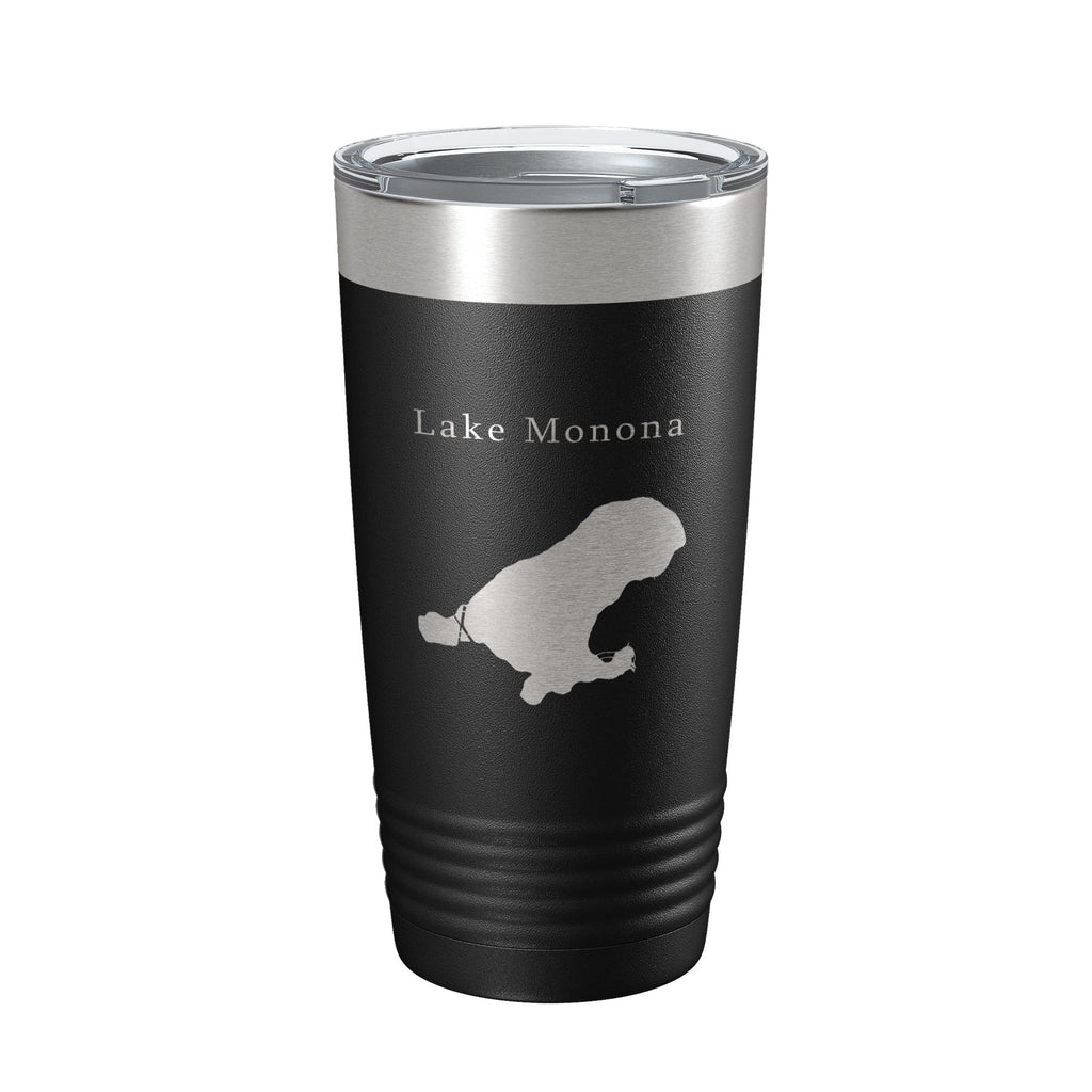 Lake Monona Map Tumbler Travel Mug Insulated Laser Engraved Coffee Cup Wisconsin 20 oz