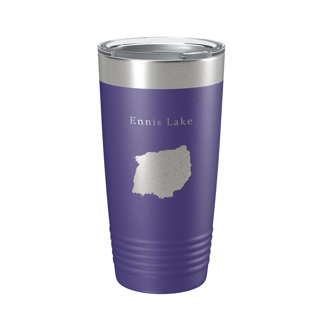 Ennis Lake Map Tumbler Travel Mug Insulated Laser Engraved Coffee Cup Montana 20 oz