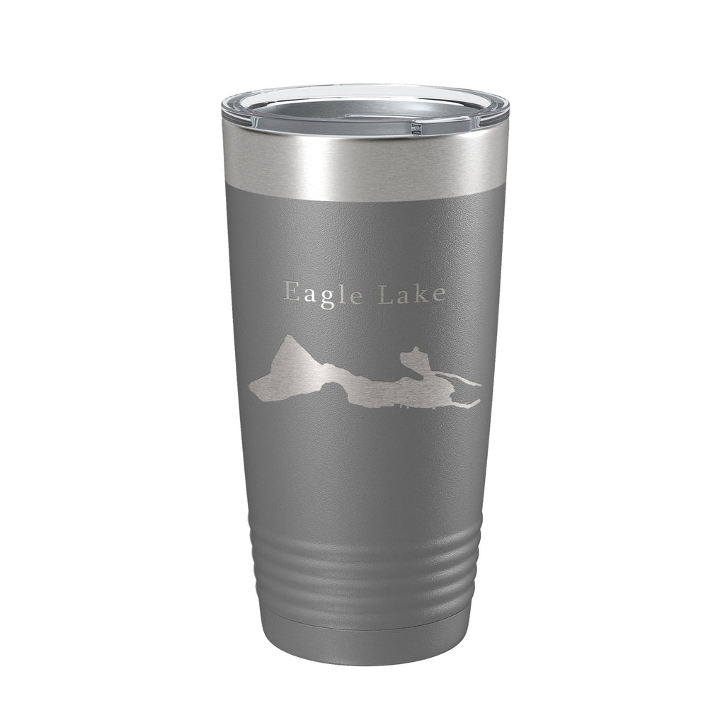 Eagle Lake Map Tumbler Travel Mug Insulated Laser Engraved Coffee Cup Michigan 20 oz