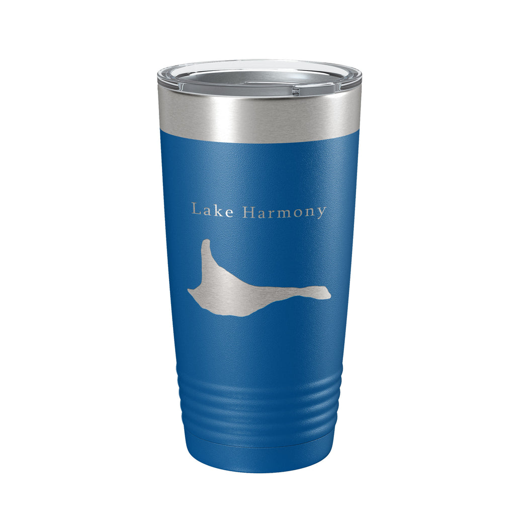 Lake Harmony Map Tumbler Travel Mug Insulated Laser Engraved Coffee Cup Pennsylvania 20 oz