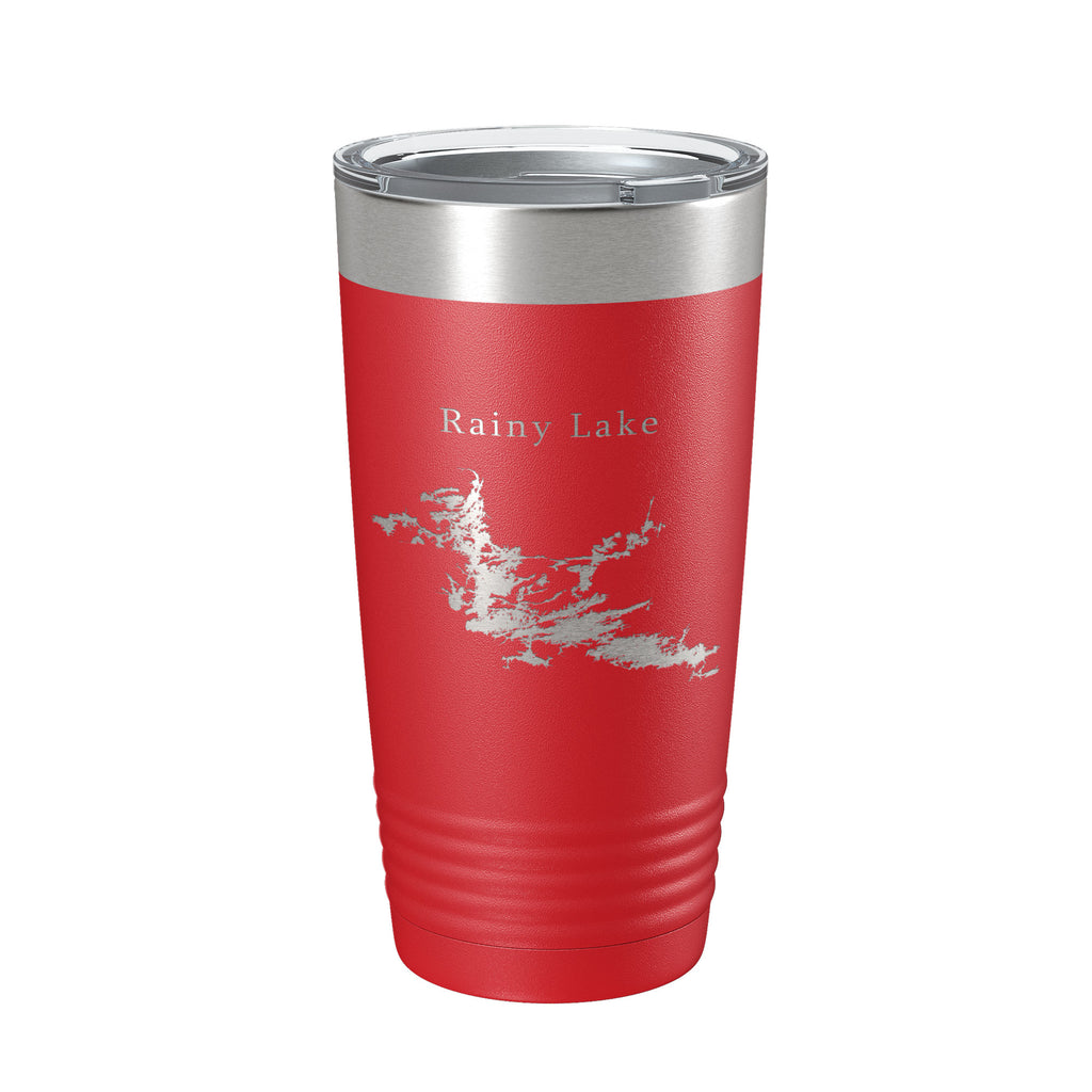 Rainy Lake Map Tumbler Travel Mug Insulated Laser Engraved Coffee Cup Minnesota 20 oz