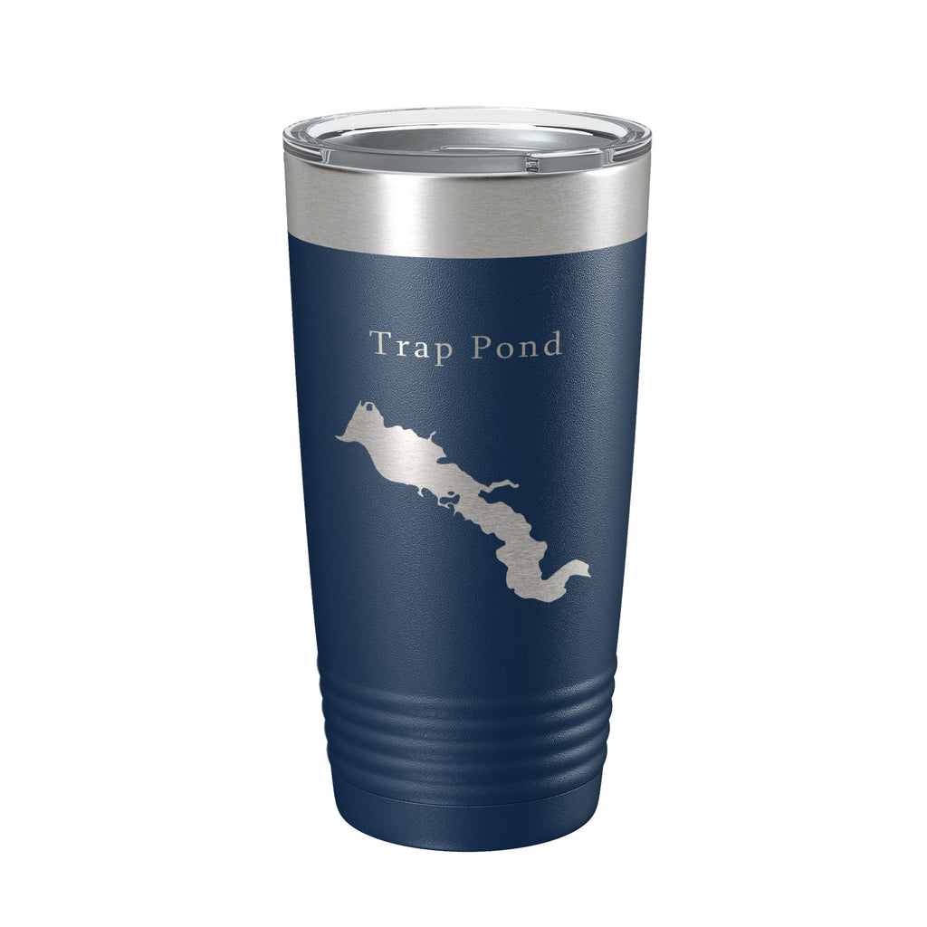 Trap Pond Tumbler Lake Map Travel Mug Insulated Laser Engraved Coffee Cup Delaware 20 oz