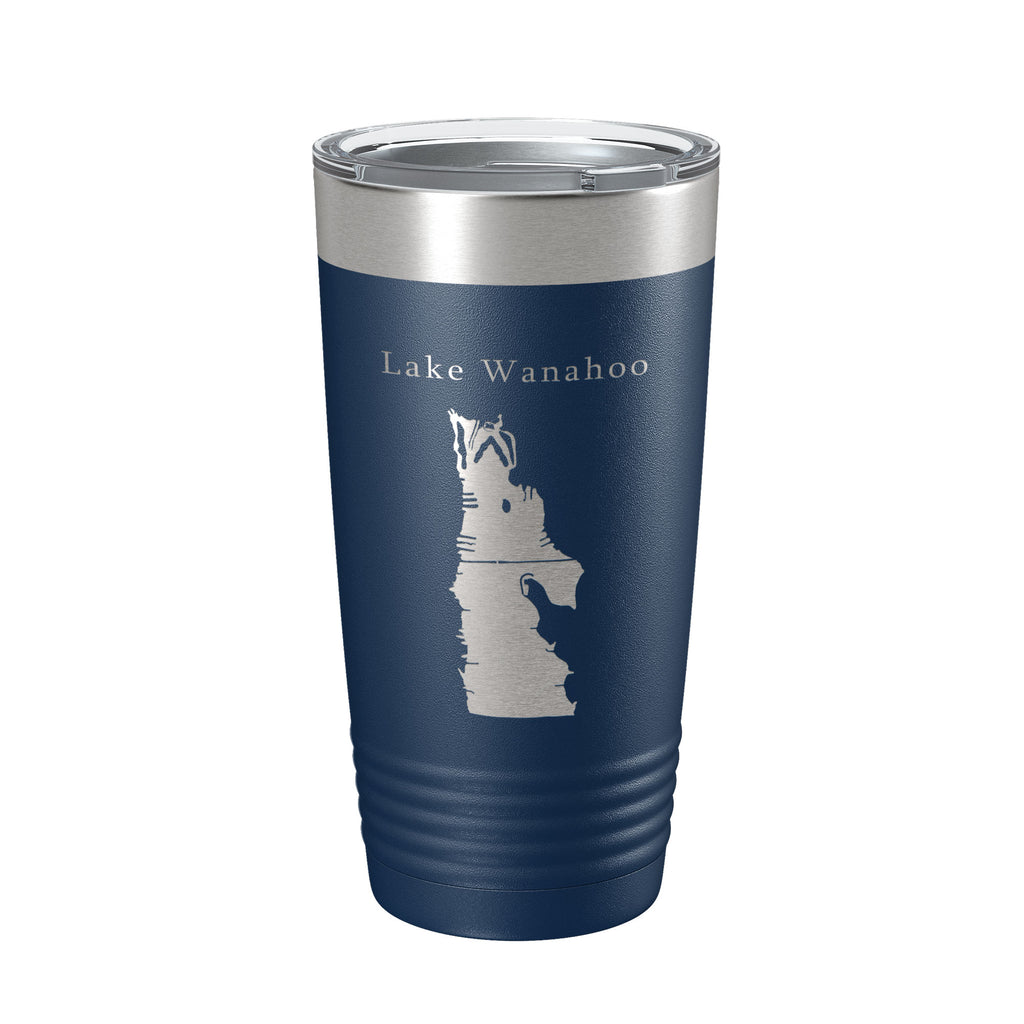 Lake Wanahoo Map Tumbler Travel Mug Insulated Laser Engraved Coffee Cup Nebraska 20 oz