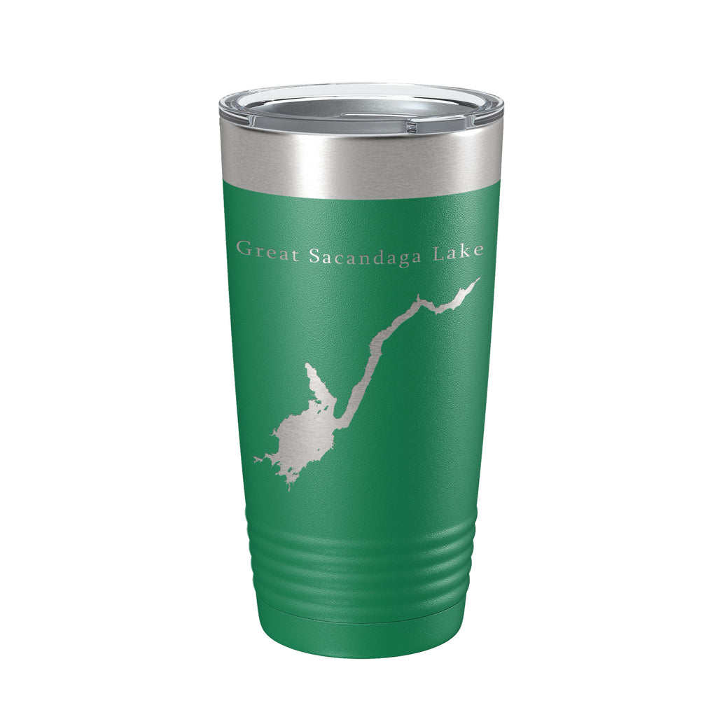 Great Sacandaga Lake Map Tumbler Travel Mug Insulated Laser Engraved Coffee Cup New York 20 oz